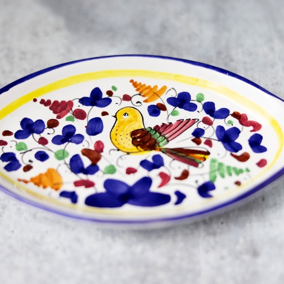 Mario Sambuco Deruta Plate Small Made In Italy Hand Painted Bird Dish Pottery - Picture 2 of 5